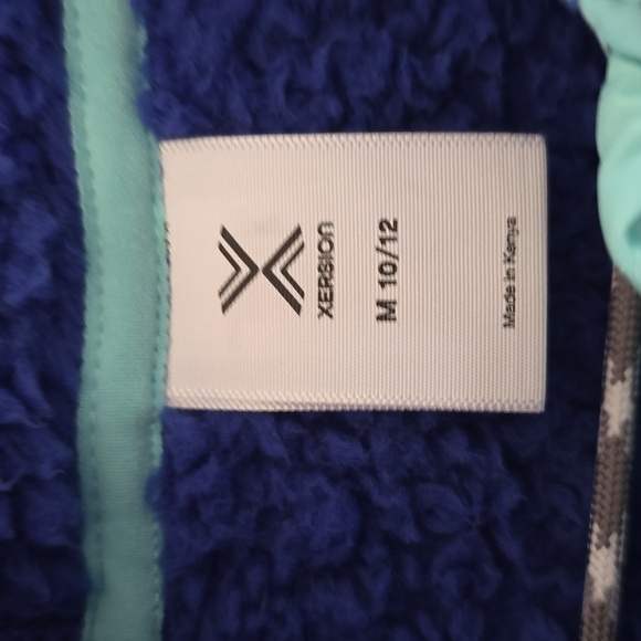 XERSION BRAND GIRLS BLUE & GREEN HOODED ZIPPERED JACKET SIZE MEDIUM 10/12 - Picture 5 of 16